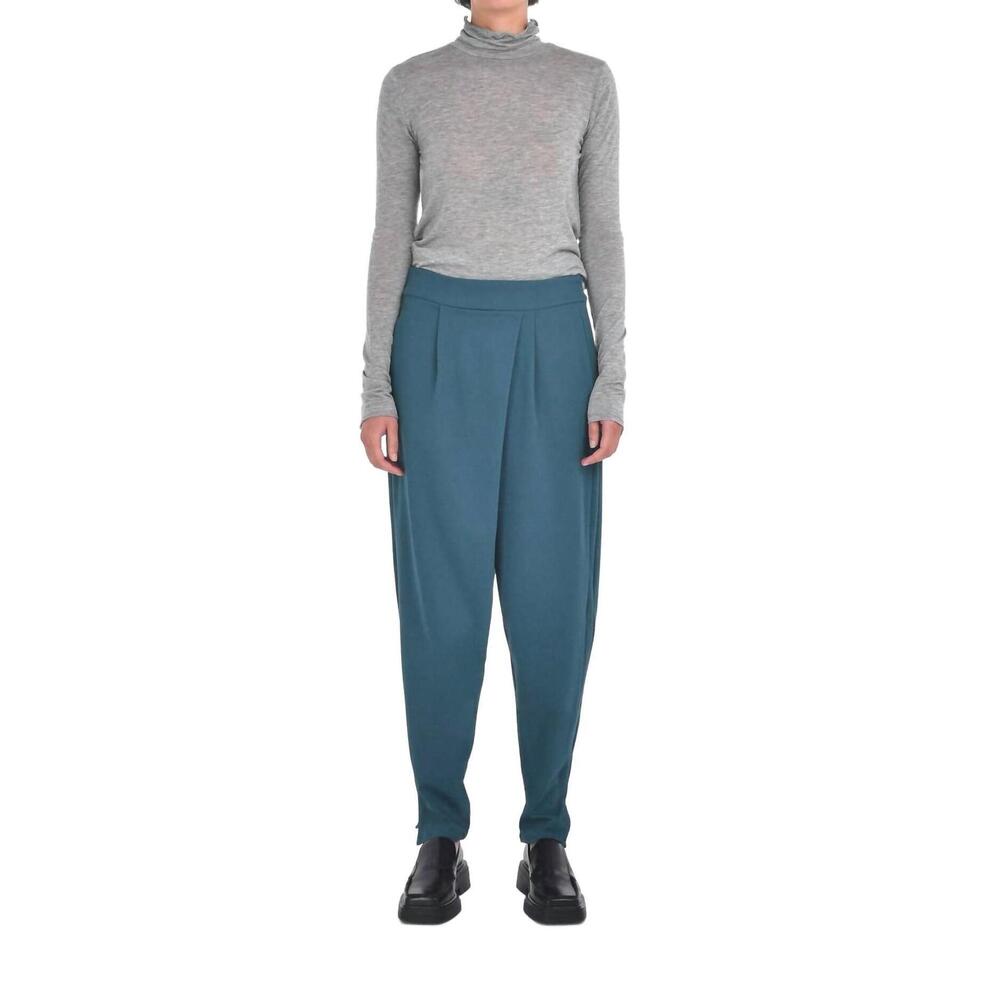 NEW PAPER LABEL galvan asymmetrical pants in blue coral